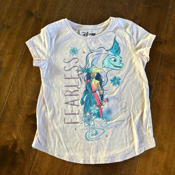 Disney Jumping Beans Girls Size 4 Graphic Tee Shirt Raya Last Dragon Purple - Picture 1 of 4